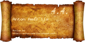 Anton Amália névjegykártya